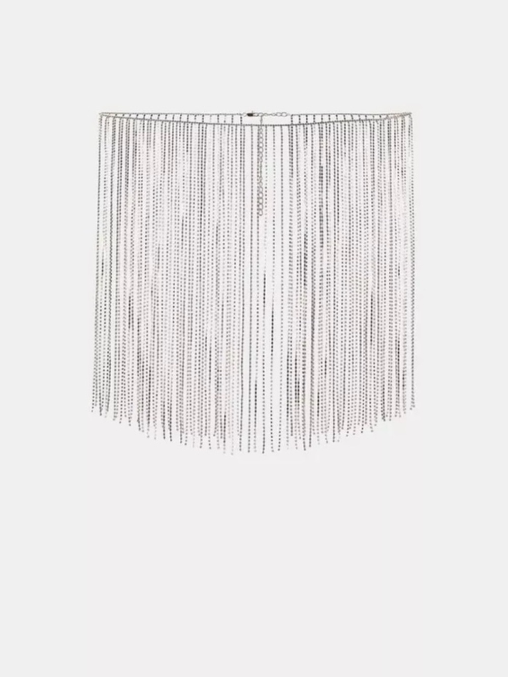 Zara Silver Fringe Chain Belt